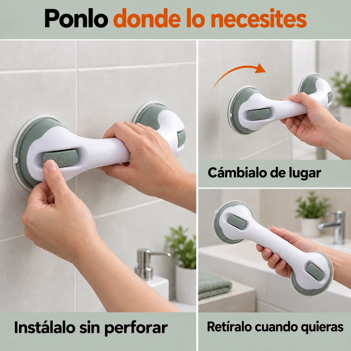 SafeGrip - Barra de Seguridad Antideslizante para Ducha